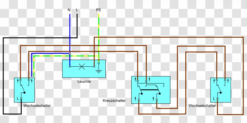 Multiway Switching Kreuzschaltung Changeover Switch Kreuzschalter Electrical Switches - Text - Plan Transparent PNG