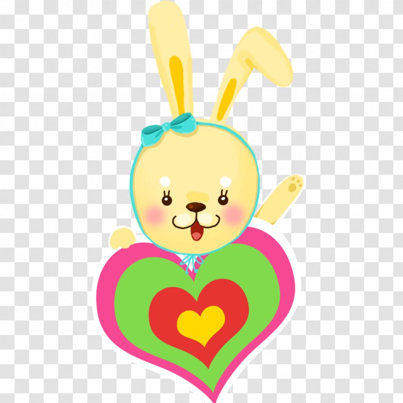 Easter Bunny Rabbit Leporids Cartoon - Flower Transparent PNG