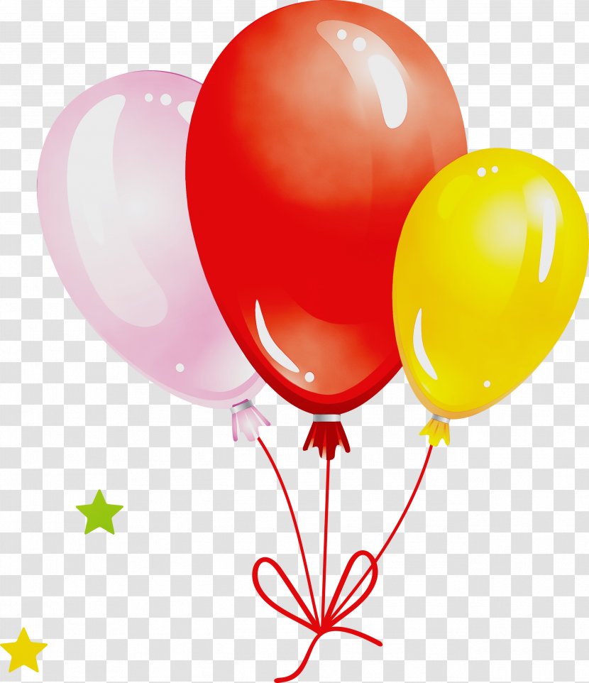 Balloon Party Supply Clip Art - Watercolor Transparent PNG