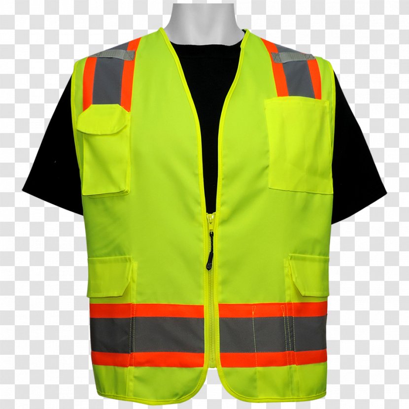 Gilets High-visibility Clothing Jacket Sleeve - High Visibility - Safety Vest Transparent PNG