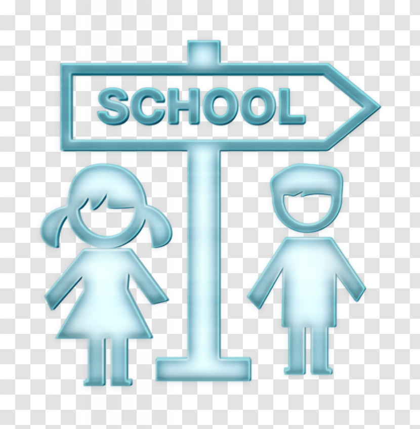 School Signal And Children Icon Education Icon School Icon Transparent PNG