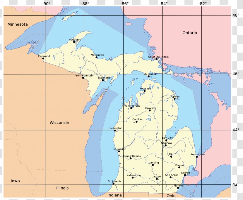Dearborn Upper Peninsula Of Michigan Geography Map - Elevation Transparent PNG