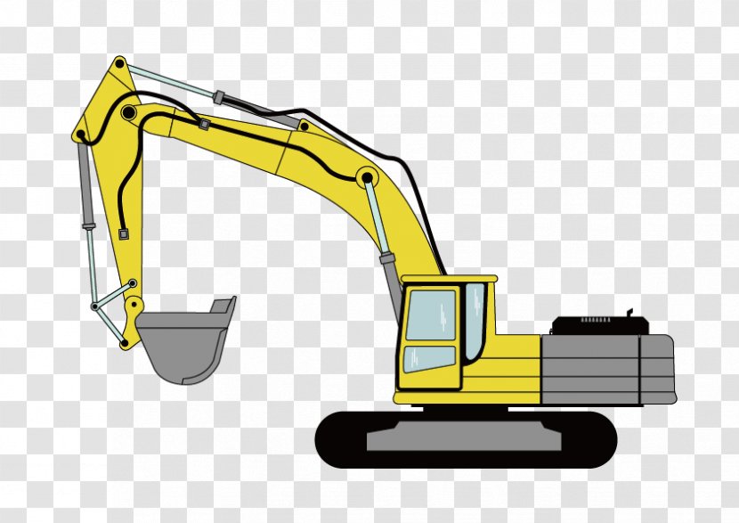 Caterpillar Inc. Excavator Machine - Dragline - Vector Transparent PNG