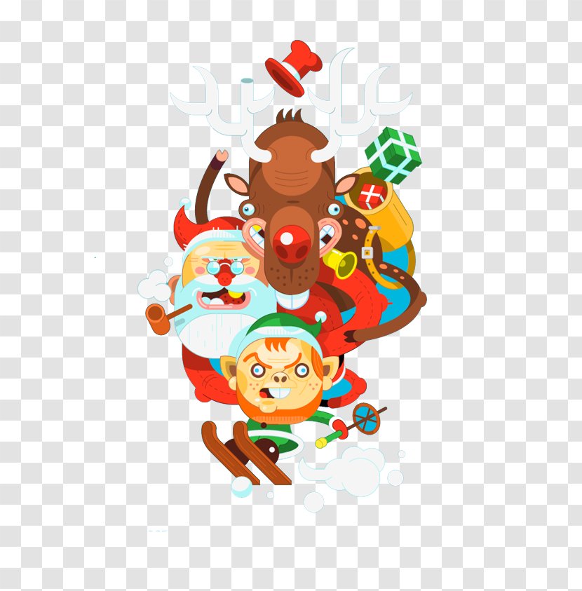 Santa Claus Christmas Ornament Illustration - Food - Flat Cartoon Transparent PNG