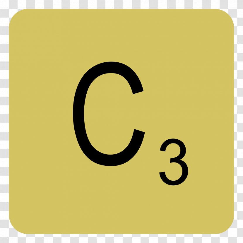 Scrabble Letter - Yellow - C Transparent PNG