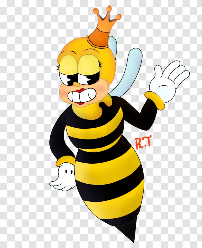 Honey Bee Art Queen Cuphead - Membrane Winged Insect Transparent PNG