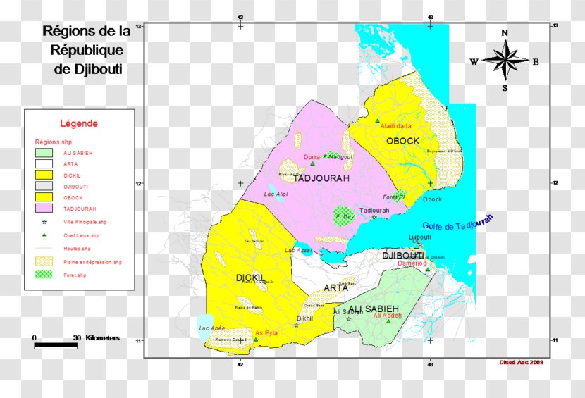 Djibouti Map Arta Region Ali Adde - Carte Transparent PNG