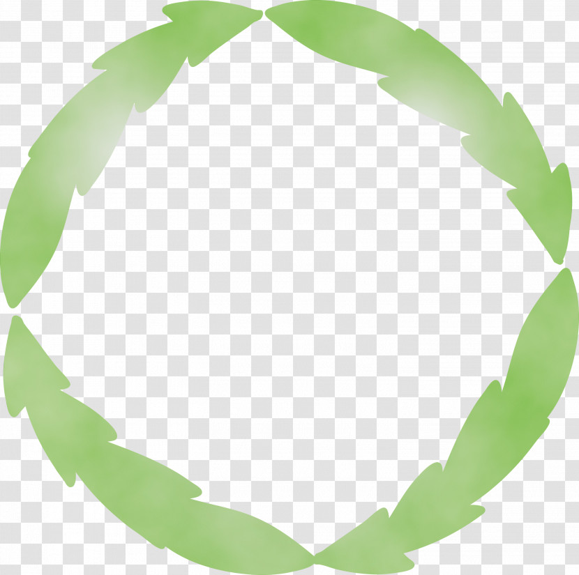 Green Leaf Plant Circle Oval Transparent PNG