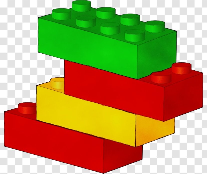 Watercolor Drawing - Lego - Rectangle Educational Toy Transparent PNG