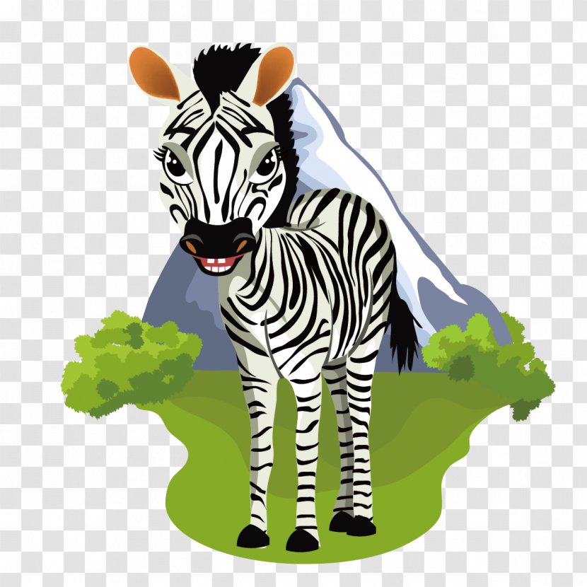 Animal Variety Animation Illustration - Cartoon - Cute Zebra Transparent PNG