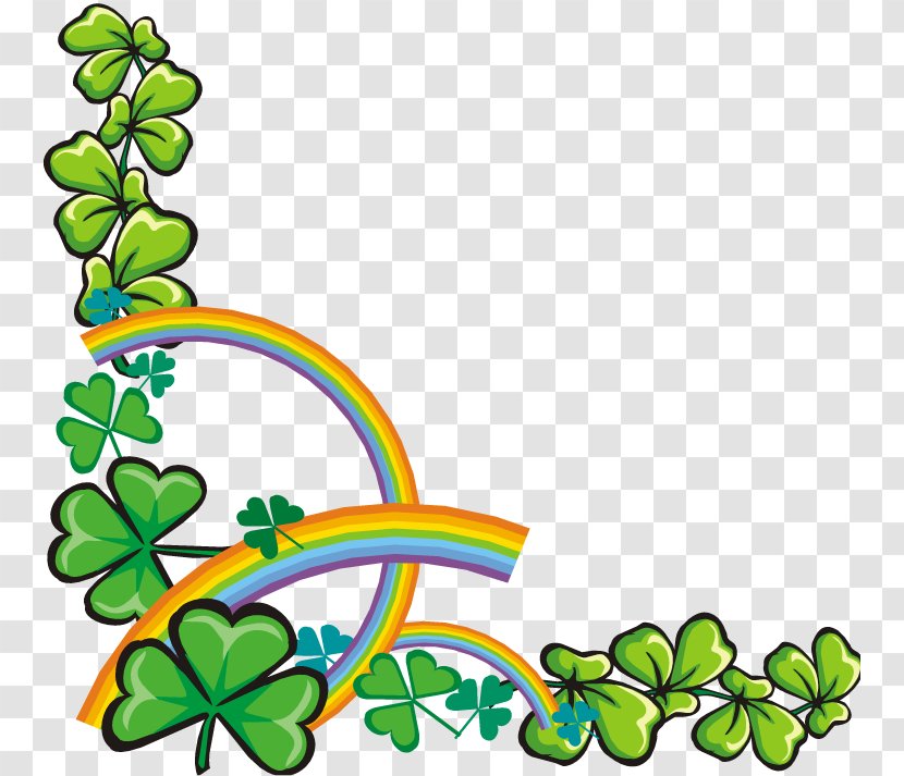 Ireland Saint Patricks Day Paper Shamrock Irish People - Rainbow And Clover Transparent PNG