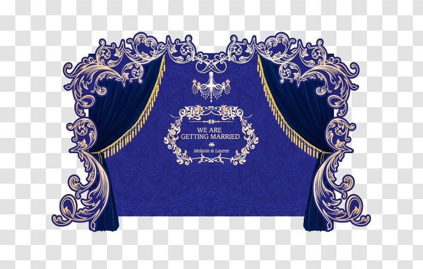 Wedding Reception - Poster - Vector European-style Blue Table Arrangement Transparent PNG