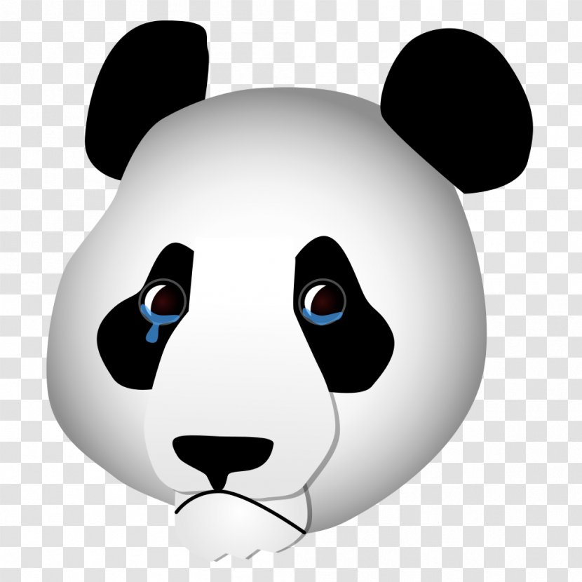 Giant Panda Bear Clip Art - Black And White - Sad Transparent PNG