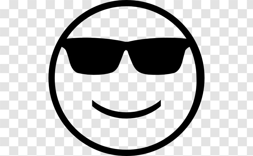 Sunglasses Smiley Emoticon - Line Art Transparent PNG