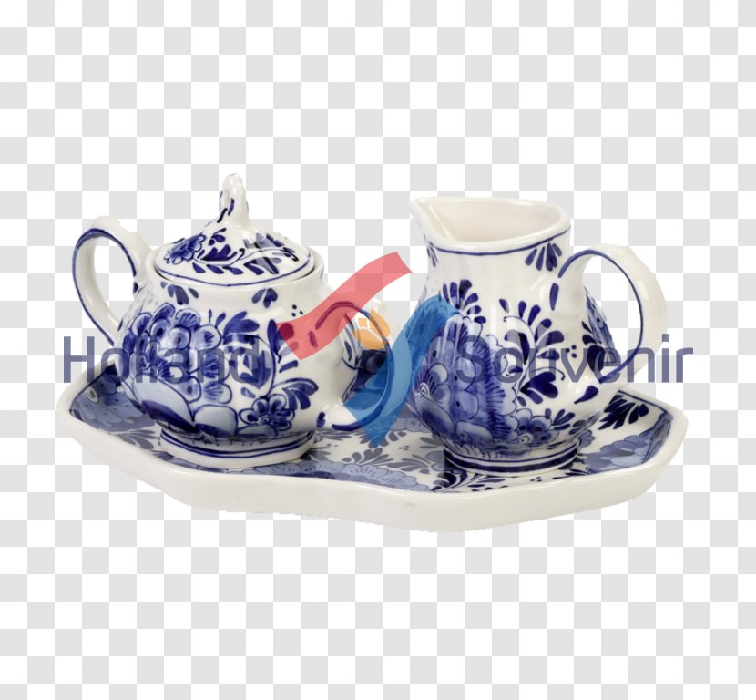 Coffee Cup Ceramic Saucer Kettle Blue And White Pottery - Delft China Plates Transparent PNG