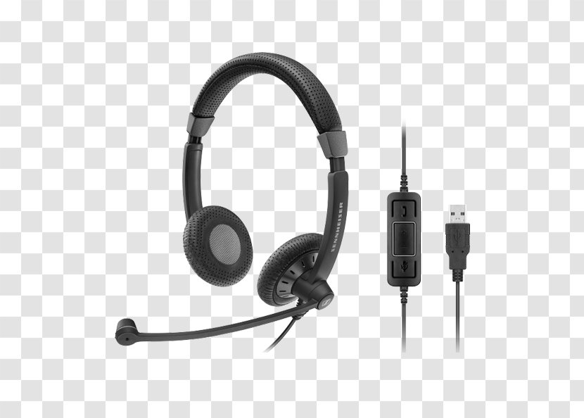 Microphone Headset Sennheiser SC70 USB CTRL DUAL-SIDED Culture Plus Sc 70 Usb Ms Black - Communication Accessory Transparent PNG