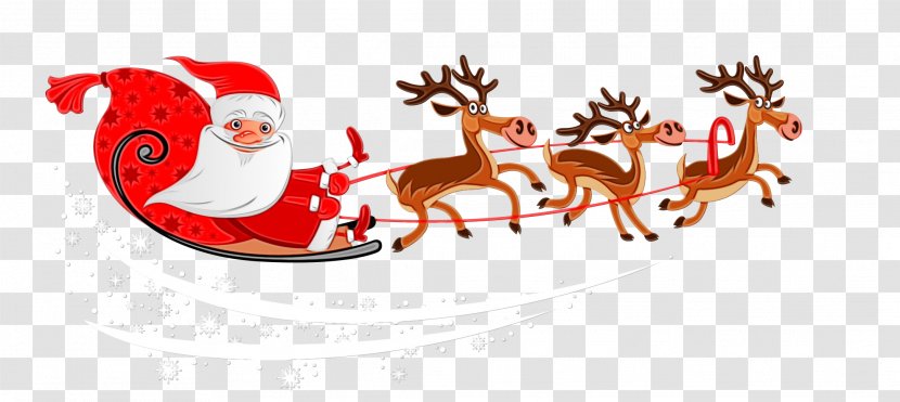 Santa Claus - Reindeer - Sticker Fawn Transparent PNG