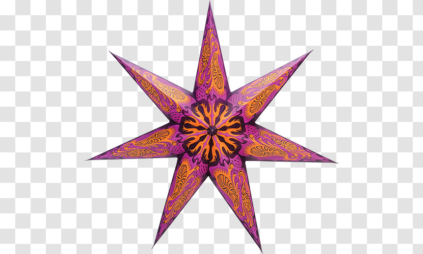 Purple Pink Star Symmetry Transparent PNG