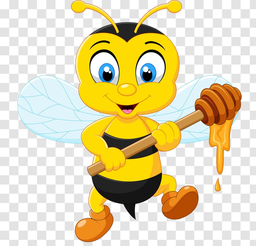 Bee Cartoon Royalty-free Illustration - Drawing - Industrious Bees Transparent PNG