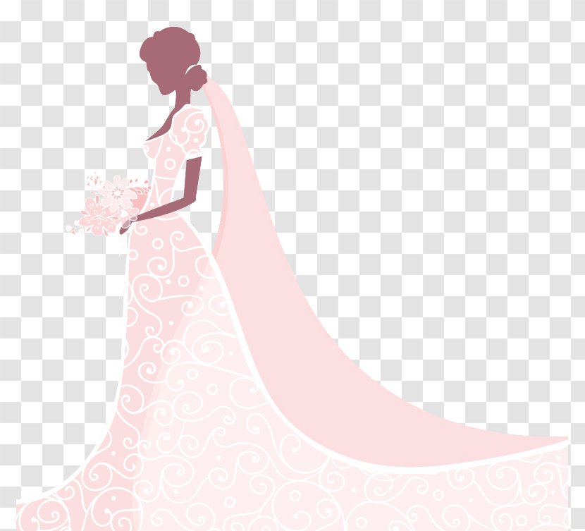 Gown Woman Beauty Illustration - Heart - Hand-painted Bride Transparent PNG