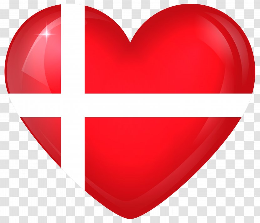 Flag Of Denmark Scotland Papua New Guinea - Heart Transparent PNG