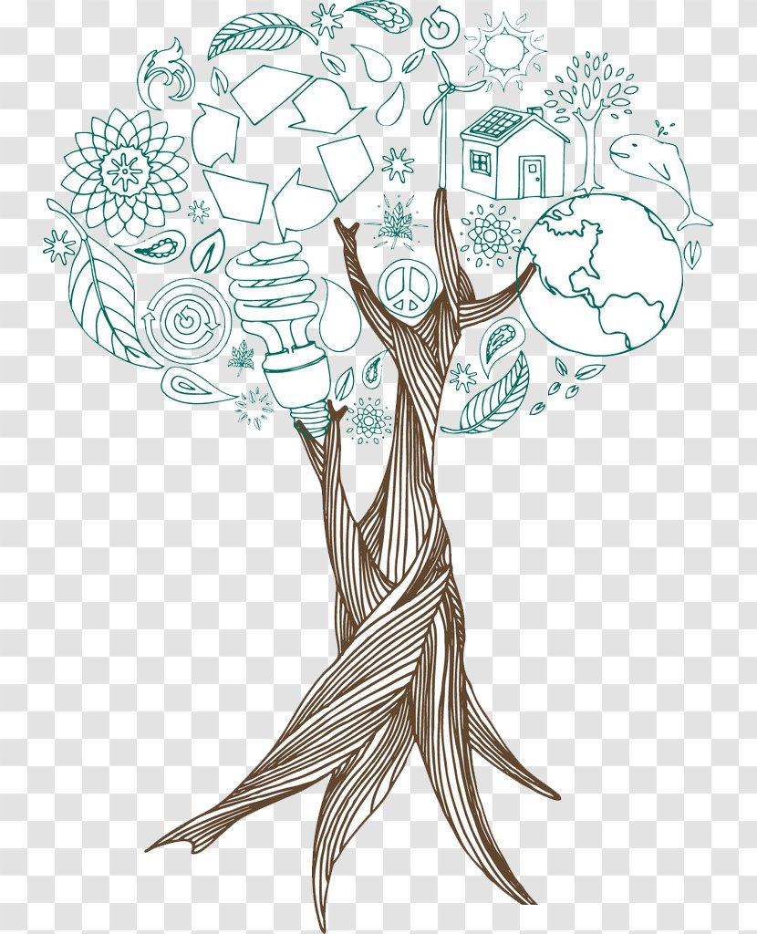 Tree Drawing Illustration - Costume Design Transparent PNG