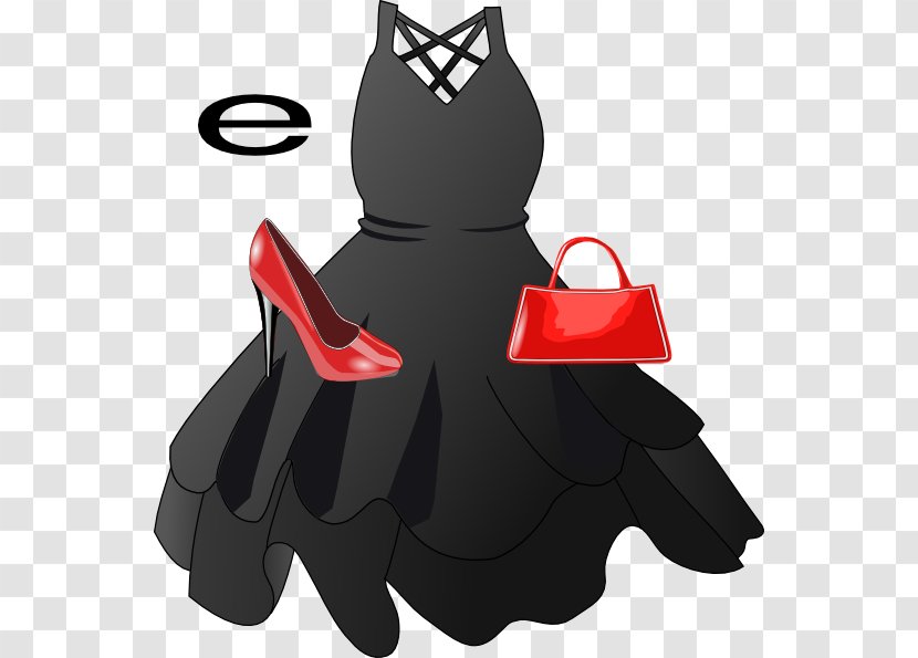 Little Black Dress Gown Clip Art - Fashion - Pale Clothes Transparent PNG