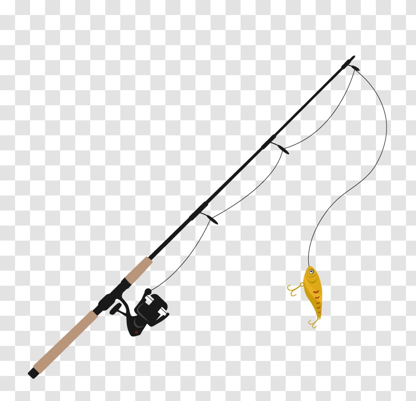 Northern Pike Fishing Rod Hobby Bass - Vector Rods Transparent PNG