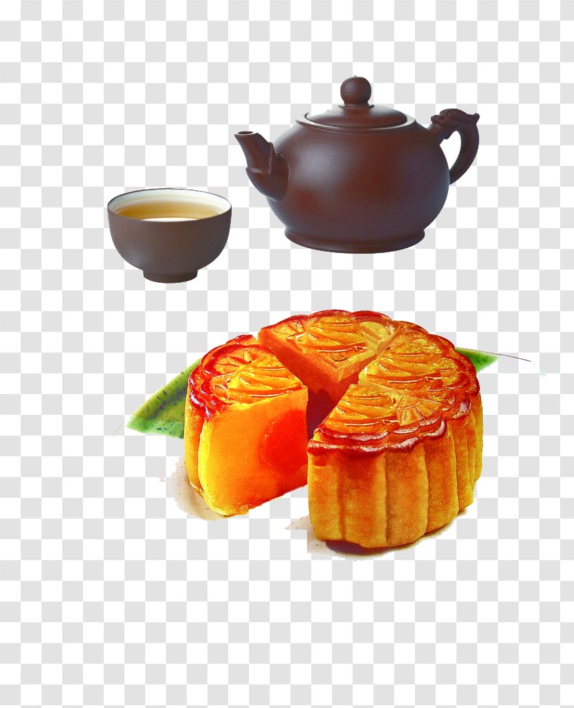Mooncake Salted Duck Egg Mid-Autumn Festival Traditional Chinese Holidays - Food - Afternoon Tea Transparent PNG