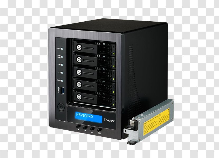 Network Attached Storage N5810PRO Systems Thecus N5810 NAS Desktop Ethernet LAN Black Server Celeron DDR3 SDRAM - Computer Case - Fortnite Metal Transparent PNG