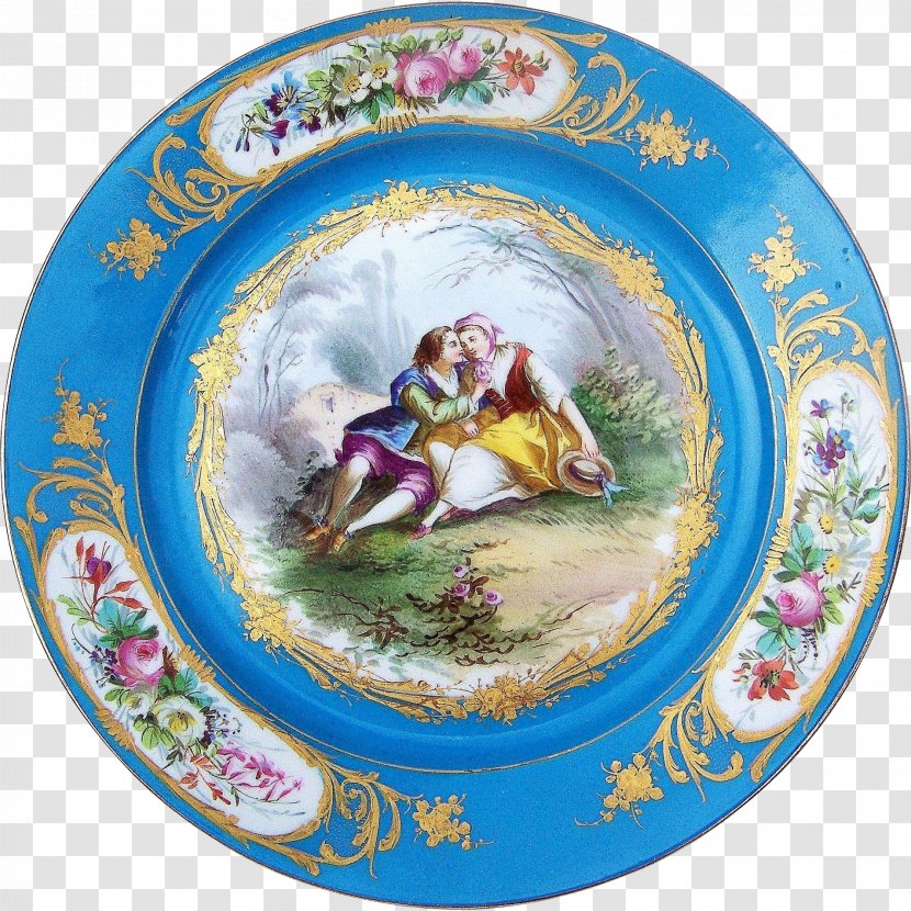 Tableware Platter Plate Porcelain - Dishware - Hand-painted Couple Transparent PNG