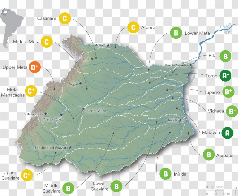 Orinoco Basin Arauca River Map The Transparent PNG