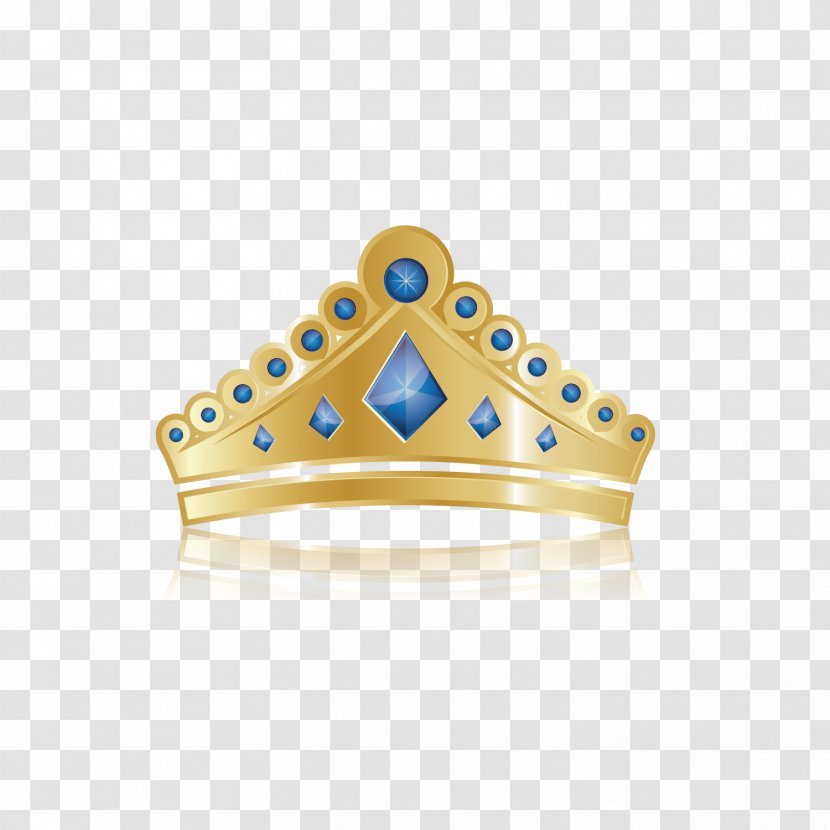 Blue Princess Crown - Yellow Transparent PNG