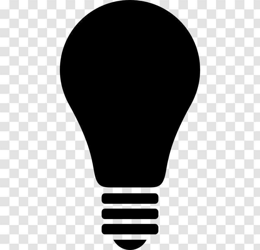 Incandescent Light Bulb Lamp Clip Art - Silhouette Transparent PNG