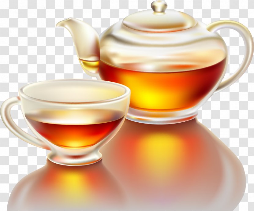 Teapot Teacup Clip Art - Kettle - Realistic Tea Cup Vector Material, Transparent PNG