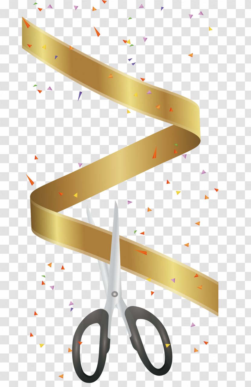 Ribbon Template Opening Ceremony - Designer - Spiral Gold Vertical Pair Transparent PNG