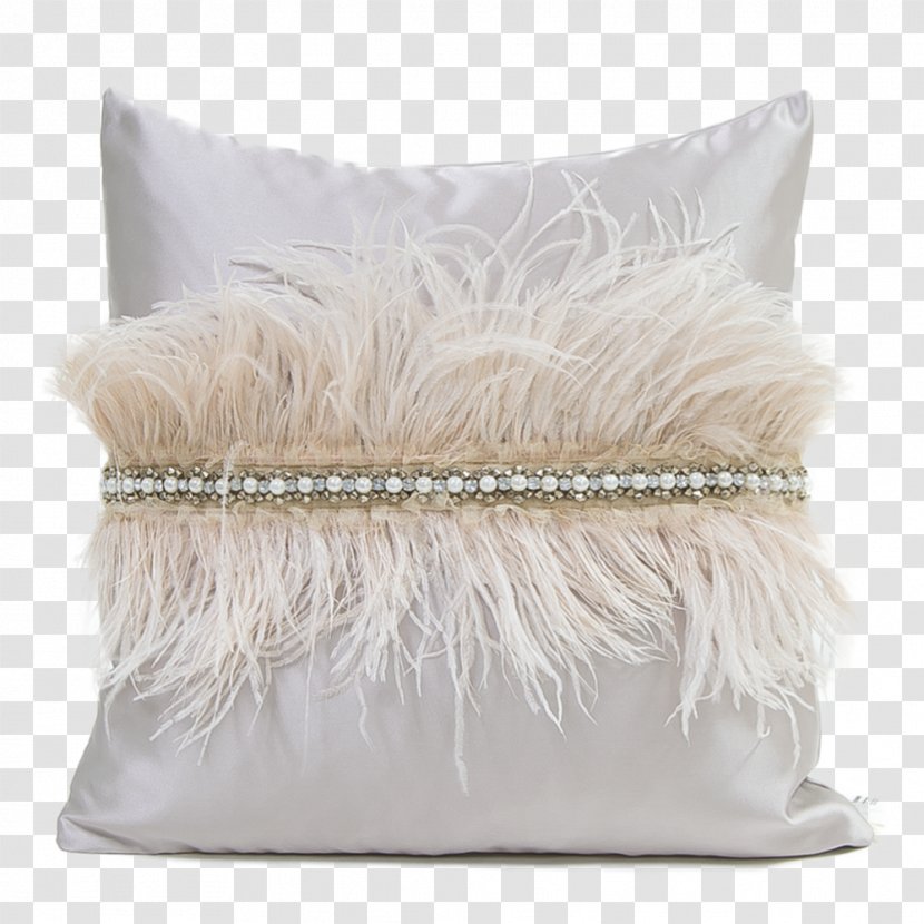 Feather Throw Pillows Common Ostrich Cushion - Silk Transparent PNG