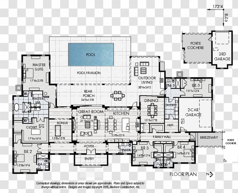 Floor Plan Technical Drawing - Standard - Villa Pavilion Transparent PNG