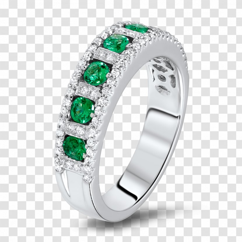 Emerald Wedding Ring Diamond Gemstone - Bitxi - Rings Transparent PNG