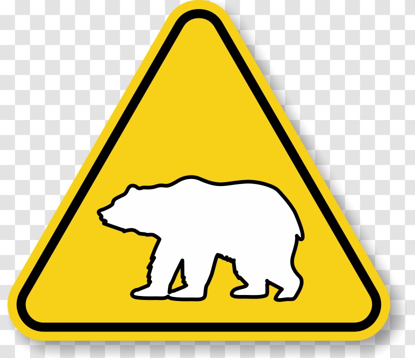 Polar Bear Traffic Sign Warning - Symbol Transparent PNG