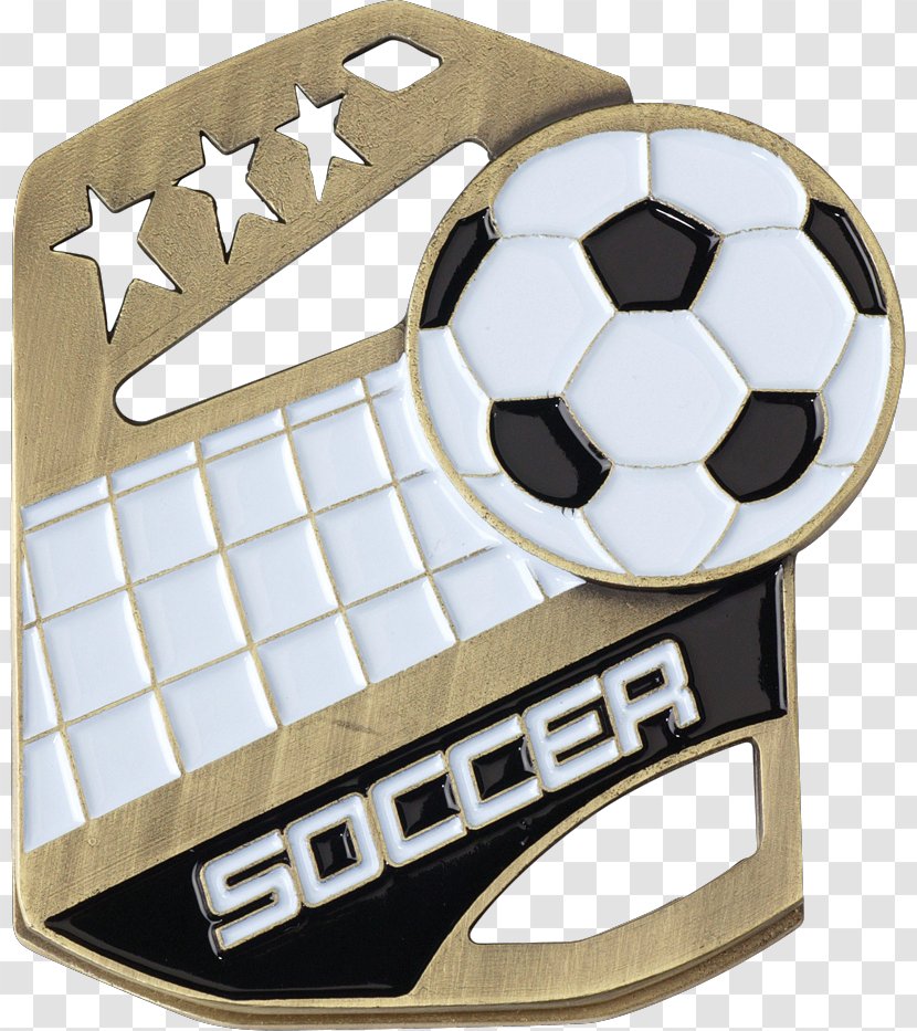 Gold Medal Trophy Football Silver - Multicolored Ribbons Transparent PNG