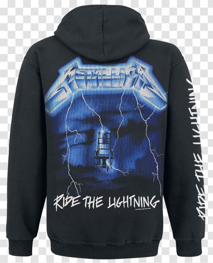 Metallica Ride The Lightning Album Hoodie - Silhouette - Logo Transparent PNG