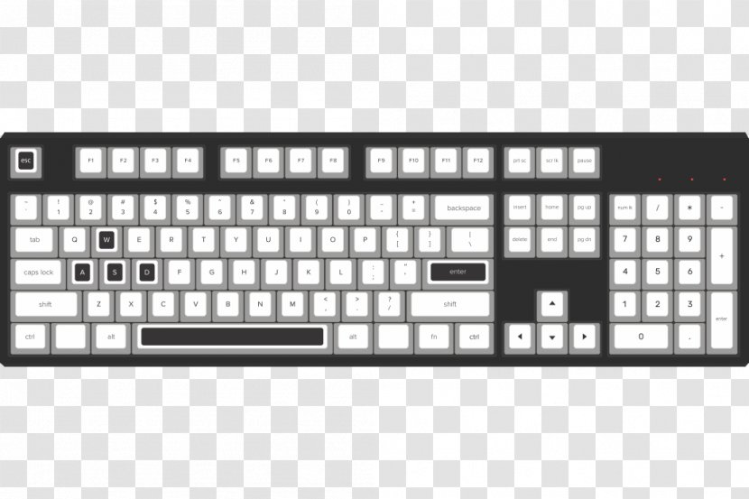 Computer Keyboard Keycap Cherry Electrical Switches Polybutylene Terephthalate Transparent PNG