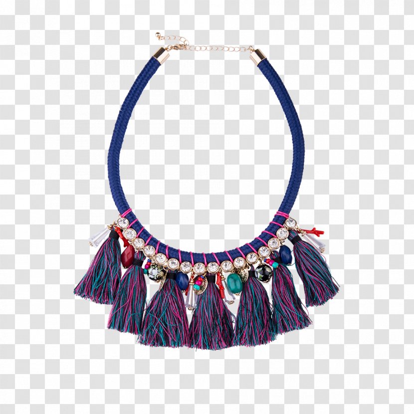Necklace Jewellery Clothing Accessories Cobalt Blue Chain - Purple Transparent PNG