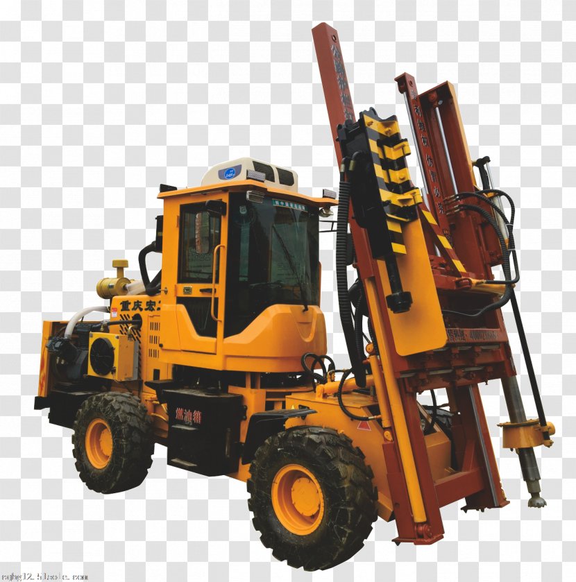 Bulldozer Machine Down-the-hole Drill Forklift Motor Vehicle - Bore Graphic Transparent PNG