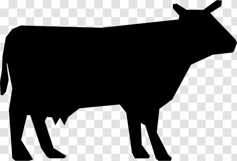 Angus Cattle Holstein Friesian Brangus Taurine Clip Art - Dairy Cow - Silhouette Transparent PNG