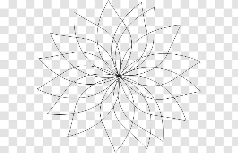 Drawing Line Art Flower Monochrome - Leaf - Dividing Transparent PNG