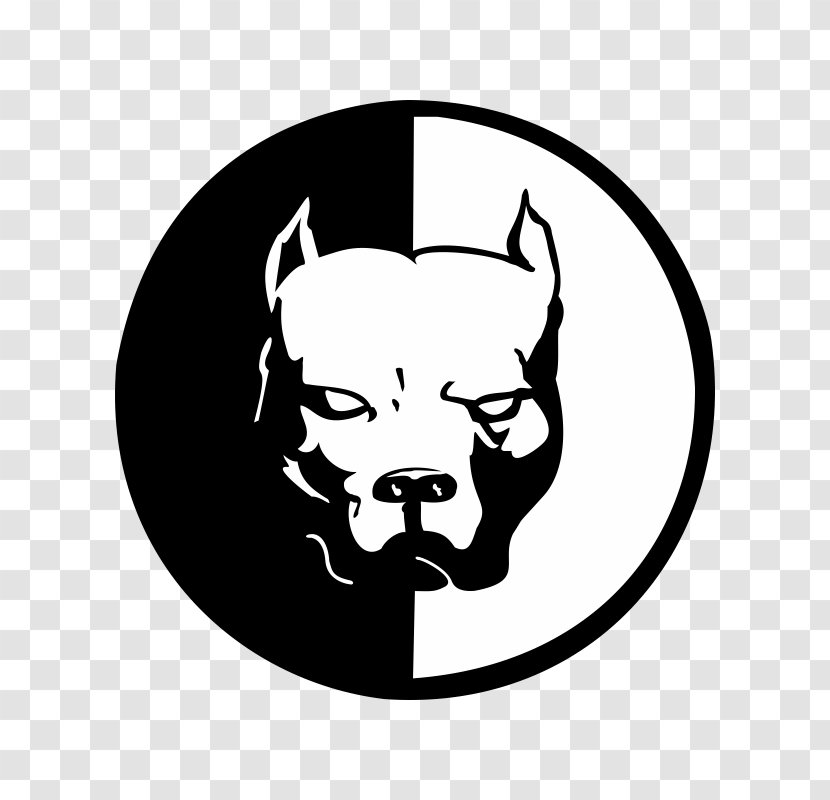 American Pit Bull Terrier Bully Staffordshire Decal - Monochrome Transparent PNG