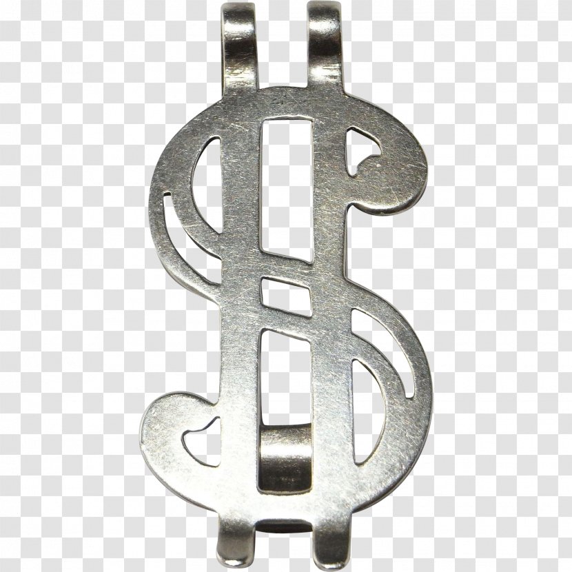 Silver Dollar Sign Peace Money Clip - Brass Transparent PNG