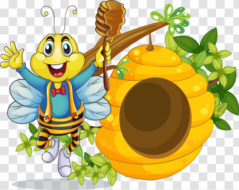 Beehive Cartoon Clip Art - Invertebrate - Vector Bee Transparent PNG